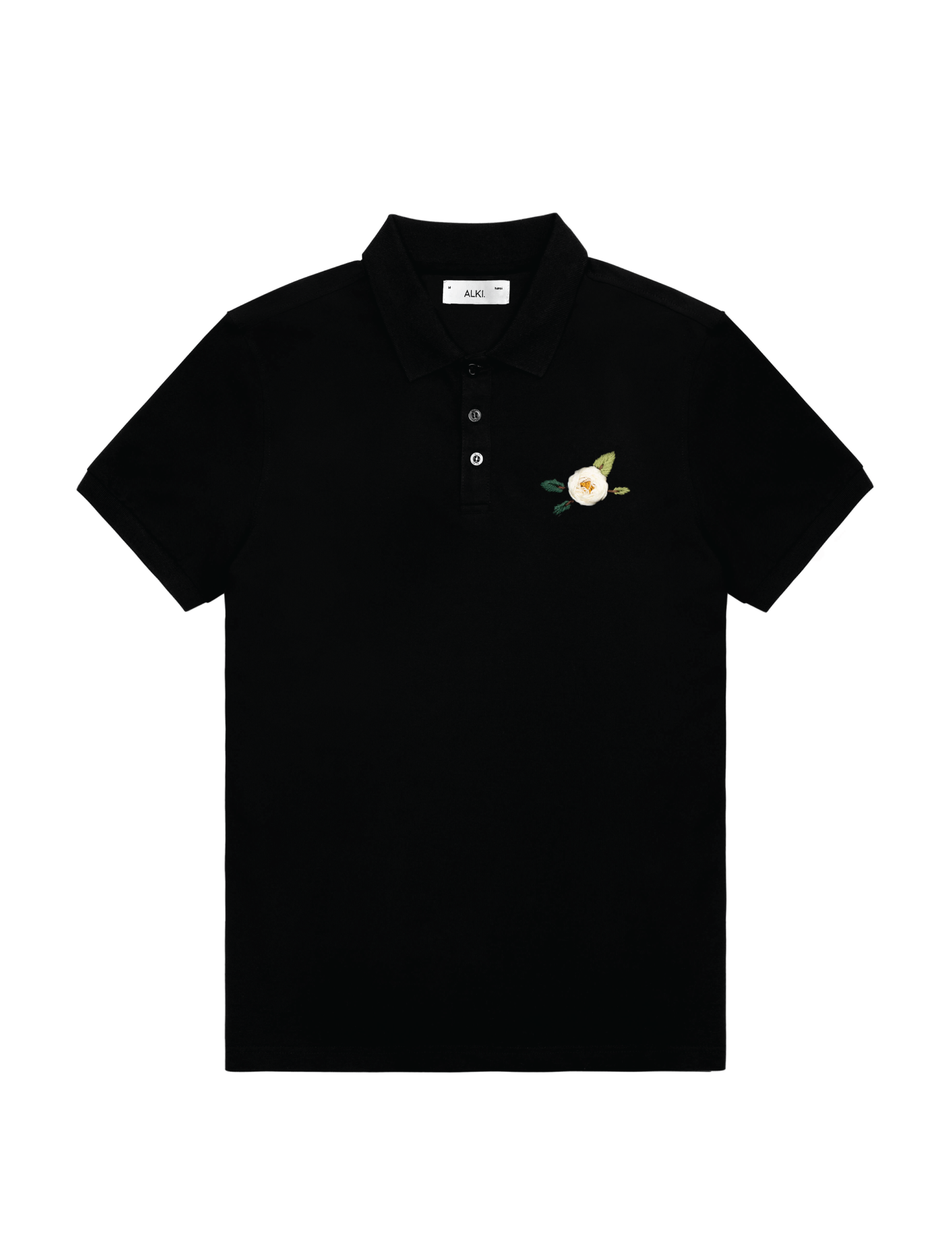 Embroidered Rose Polo